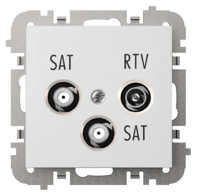 Produktbild von SANTRA R-TV-2xSAT Antennenbuchse, Unterputz, rahmenlos, weiß 4160-10