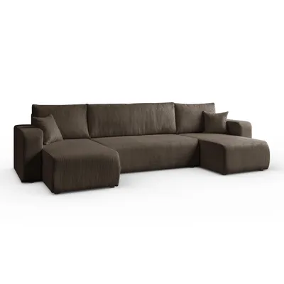 Produktbild von Ecksofa PRESTIGE U U-Form aus Cord mit Schlaffunktion und Bettkasten 317 cm