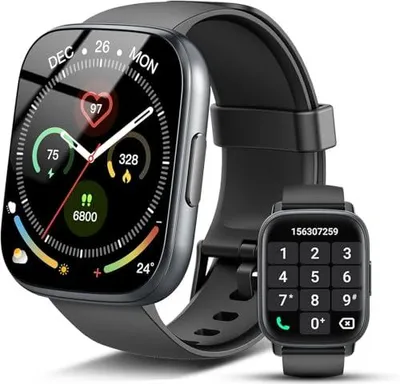 Produktbild von Smartwatch Herren Damen, 1.95" HD Smart Watch mit Bluetooth Anruf, 110+Sportmodi fitnessuhr, Fitness Tracker mit Herzfrequenz/Schlafmonitor/Schrittzähler, IP68 Wasserdicht Sportuhr für Android iOS