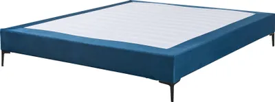 Immagine prodotto di Letto matrimoniale 'Lilla' imbottito e sfoderabile in velluto 180 x 200 cm blu
