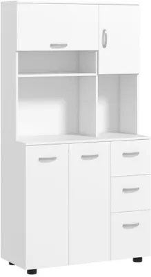 Obrázek produktu pro Kuchyňská úložná skříňka – 3 zásuvkové jednotky – 3 zásuvky – bílá – 89 x 39,5 x 168 cm