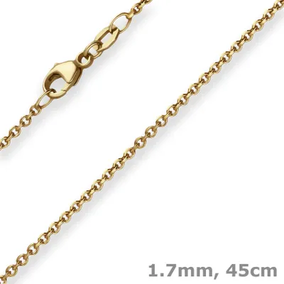 Produktbild von 1,7mm Ankerkette Goldkette Collier Halskette aus 750 Gold Gelbgold 45cm