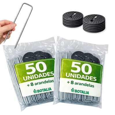 Produktbild von PLANTAWA Bodenanker Metall 100 Stück – Heringe für Kunstrasen Befestigung, Erdan