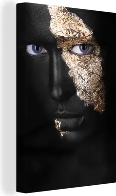 Obrázek produktu pro OneMillionCanvasses® - Plátno - Žena - Zlatá - Černá a zlatá, nástěnná malba, nástěnné dekorace obrazy obývací pokoj, 20x30cm