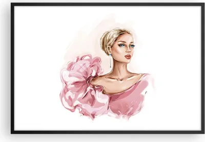 Produktbild von Gerahmtes Poster - Schwarzer Rahmen - Frau Künstlerin Mode - 91,5x61 cm - Wand Bild - Wanddeko - Wandbilder - Kunstposter - Wandposter - Bilderrahmen - Bilder - Kunstdruck - P2BAA91x61-5092