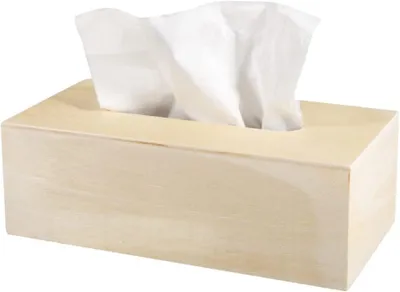 Produktbild von Kosmetiktuchbox aus Naturholz, 1 Stück, 23 x 11,5 x 7,5 cm, Aufbewahrung, Deckel mit Öffnung