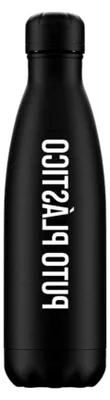 Produktbild von Edelstahl-Trinkflasche für Sport. Isolierte Thermoskanne mit 500 ml Fassungsvermögen. Hält Getränke 24 Stunden kalt und 12 Stunden heiß. BPA-frei. Weiß.