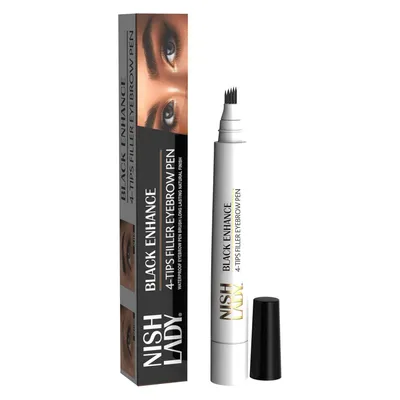 Produktbild von NishLady Augenbrauenstift Eyebrow Pen - Dunkelbraun Dark Brown – Augenbrauen Make-up