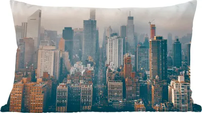 Produktbild von MuchoWow® Zierkissen Sofakissen Wohnzimmer Dekokissen 50x30 cm Skyline von New York - Wohnzimmerdekoration - Polster mit Photo