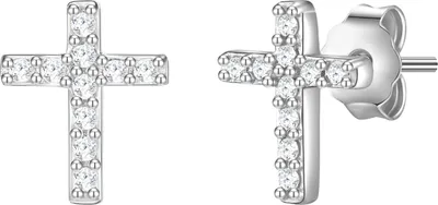 Produktbild von Glanzstücke München Ohrstecker Kreuz Sterling Silber Topas 50080256