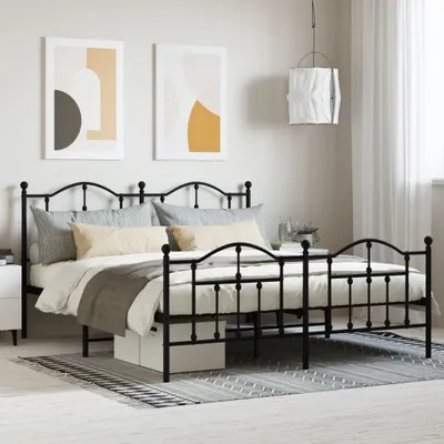 Immagine prodotto di Maison Exclusive - Letto con testiera e pediera in metallo nero 183x213 cm
