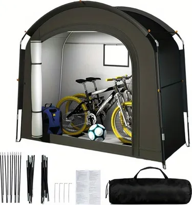 Obrázok produktu pre Veľký vonkajší stan na kempovanie, vetru a vode odolný, skladací, ideálny na uskladnenie horských bicyklov a vybavenia, čierny 200x80x165cm
