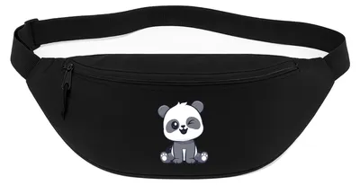 Produktbild von Huuraa Bauchtasche Panda Comic 2,5 Liter Black Polyester Crossbody Bag Geschenkidee