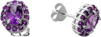 Produktbild von Amethyst Ohrstecker Silber 925 lila Natur Edelsteine 7.4ct