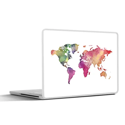 Produktbild von MuchoWow® Laptop Aufkleber Sticker Cover Weltkarte - Wasserfarben 40x30 cm - Laptop Dekoration - Selbstklebend