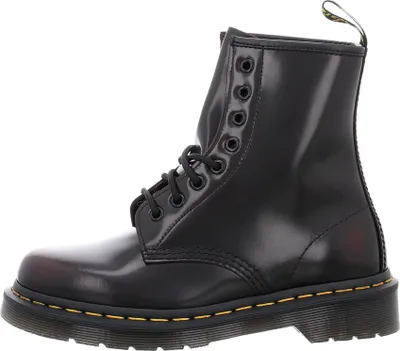 A single Dr. Martens boot is shown against a white background.