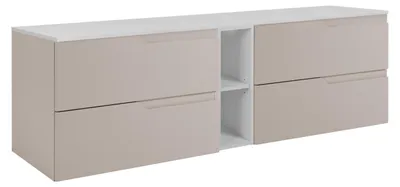 Produktbild von Badezimmer-Unterschrank-Set, Kaschmir / Weiß, 180 (2 x 80 + 20) x 46 x 58 cm