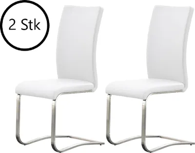 Produktbild von Esszimmerstuhl >Muvo I< (2er Set) in Weiß aus Metall - 43x103x52cm (BxHxT)