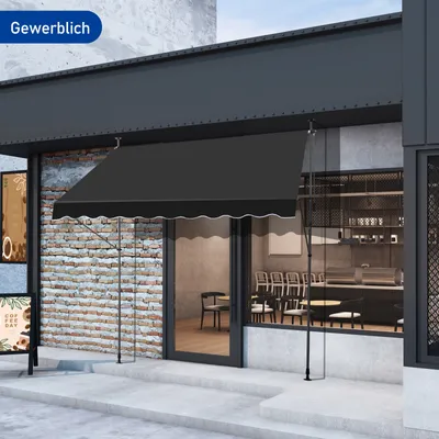 Produktbild von FCH Balkonmarkise 200x150x(200-300) cm Gelenkarm Markise Klemmmarkise Sonnenmarkise Balkon ohne Bohren - Beschattung Terrasse & Balkon,Schwarz