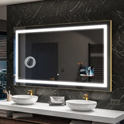 Produktbild von Artforma Badspiegel SMART 170x80 cm - mit LED Beleuchtung - LED Farbe Kaltweiß 7000K - Individuell Nach Maß - Beleuchtet Wandspiegel Lichtspiegel Badezimmerspiegel | Lichtschalter: Touch Schalter |SLED015
