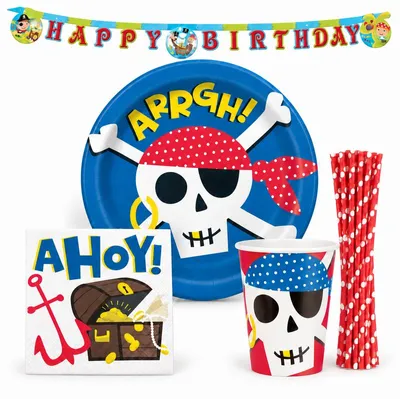 Produktbild von Partyset 45 tlg. Piraten Geburtstag Jungs Kindergeburtstag Party Deko