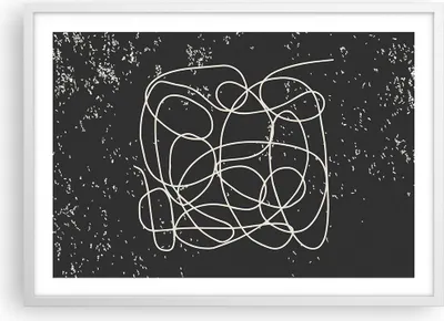 Produktbild von Gerahmtes Poster - Weißer Rahmen - Modern Linie Schwarz - 70x50 cm - Wand Bild - Wanddeko - Wandbilder - Kunstposter - Wandposter - Bilderrahmen - Bilder - Kunstdruck - P2WAA70x50-4649