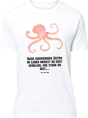Produktbild von Mr. & Mrs. Panda Größe L T-Shirt Tintenfisch - Weiß - Geschenk, Meer, Ozean, Krake, mit Spruch, Meerestier, Shirt, Wasser, Lustige Sprüche, Tshirt
