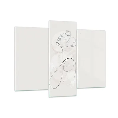 Produktbild von Bilder auf glas - 3 Teile - Frau eins Linie - 130x100cm - Glasbilder - Wandbilder - Bilder - zum Aufhängen bereit - Wanddekoration aus Glas - Glas Bilder - Wandbild auf Glas - GCB130x100-4576