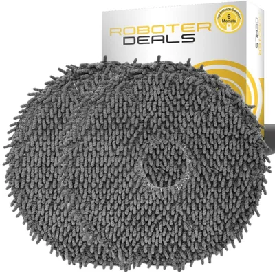 Image de Lingettes en microfibre, chiffons, ou mops (lot de 2) pour les aspirateurs robots iRobot Roomba Plus 405 Combo et Plus 505 Combo