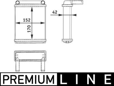 Produktbild von MAHLE AH 128 000P Wärmetauscher Innenraumheizung Kühler passend für MERCEDES-BENZ SPRINTER 3-t Kasten (903) SPRINTER 3-t Bus (903) SPRINTER 2-t Kasten