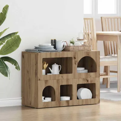 Zdjęcie produktu dla vidaXL Kredens dębowy Artisan 80,5 x 35 x 59 cm materiał drewnopochodny