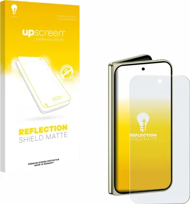 A product package and a phone with a screen protector.