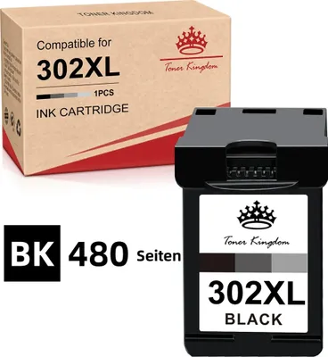 Produktbild von 1 Schwarz Druckerpatrone 302 XL für HP OfficeJet 3634 3830 3831 3832 3833 3834 3835 4650 ENVY 4520 4521 4522 4523 4524 4525 4526 4527 4528 DeskJet 1110 2100 2132 3630 3631 3632