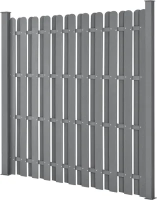 Obrázek produktu pro WPC zahradní plot Soukromí Screen Windbreak Slat Fence 180x180cm Grey [neu.holz]
