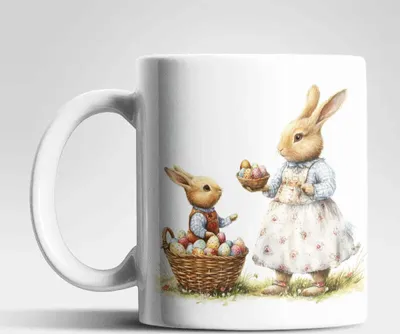 Produktbild von Ostern Hase Ostereier Kaffeetasse Teetasse Tasse Geschenkidee 325 ml – Hase-04