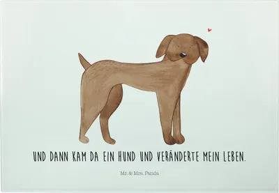 Produktbild von Mr. & Mrs. Panda Schneidebrett Hund Dogge - Weiß - Geschenk, Küchenbrett, Vesperplatte, Glasschneidebrett, Herz, Servierplatte, Süß, Hunde, Sprüche, Frühstücksbrett