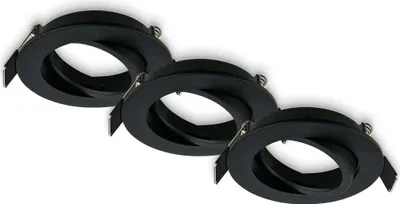 Image de Briloner BIWA Set de 3 spots encastrables 230V, orientables, GU10, max. 7W, noir, Ø8 x 2,2 cm