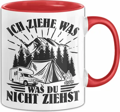 Produktbild von Camper Tasse Geschenk Camping Ich Ziehe Was Was Du Nicht Ziehst Geschenkidee Wohnmobil Gadged Kaffee-Becher (Rot)