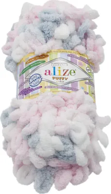 Image de PUFFY couleur - 100g / 9 m - Blanc,Gris,Rose
