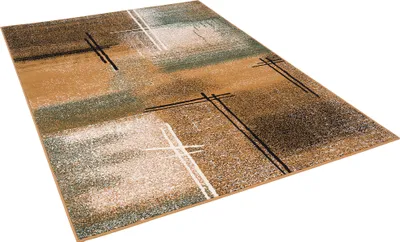 Produktbild von Designer Teppich Kurzflor Moderne Karo Muster, Größe:160x230 cm, Design:Beige Verlauf