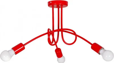 Produktbild von Light-Home Edison Deckenbeleuchtung Lampen Deckenlampen - Deckenlampe Industrial für Wohnzimmer Schlafzimmer und Esszimmer aus Metall  - Pendelleuchte 3-Flammig - Rot