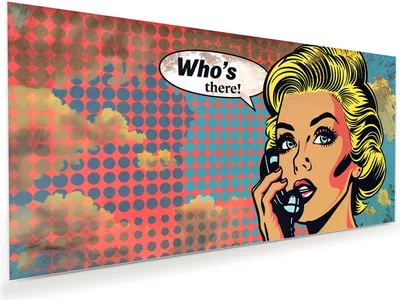 Produktbild von Glasbild 120x60cm in XXL für Wohnzimmer, Schlafzimmer Motiv Telefonierende Frau