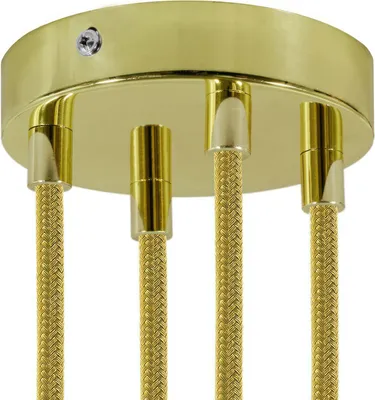 Image de Kit Creative-Cables : rosace cylindrique en métal à 4 trous - Cylindrique, laiton