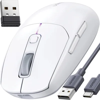 Obrázek produktu pro Ugreen MU103, Pro praváky i leváky, RF Wireless + Bluetooth + USB Type-C, Bílá