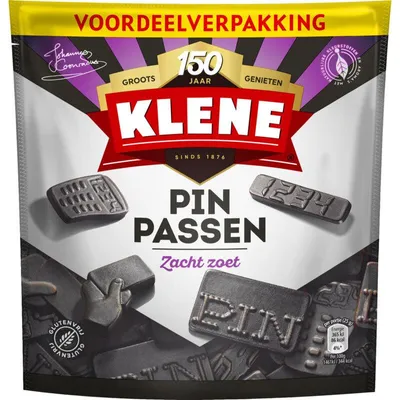 Produktbild von Klene Pinpassen Zacht Zoet Vorteilspack 350g – Weiche süße Lakritzstangen