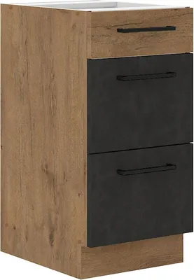 Produktbild von Vigo Unterschrank 40 cm Eiche Lancelot Matera Grau Küchenzeile Soft-Close Küche