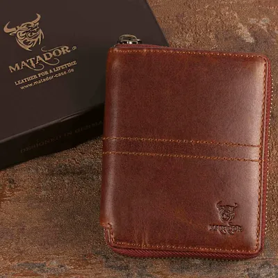 Produktbild von MATADOR CORDOBA Leder Geldbörse Herren Geldbeutel RFID Braun