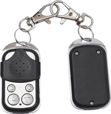Zdjęcie produktu dla Zestaw 2 pilotów zdalnego sterowania – napęd do bram przesuwnych – 433 MHz – stały kod EV1527 – ABS/żelazo/stop aluminium – 5,5×3,05×1,38 cm – czarny