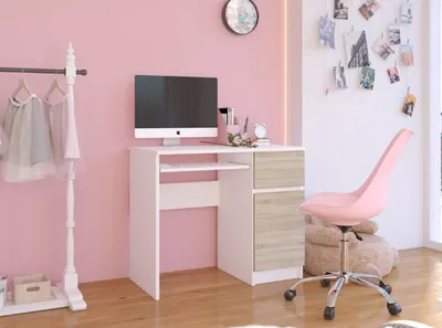 Produktbild von Computertisch 90 cm | Schreibtisch | mit Tastaturauszug mit Stauraum