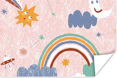 Produktbild von MuchoWow® Poster Raum - Kind - Regenbogen 120x80 cm - Bilder